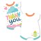 Big Dot of Happiness Colorful Baby Shower - Shaped Thank You Cards - Gender Neutral Party Thank You Note Cards with Envelopes - Set of 12